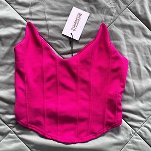 Pink Crop corset top with clear straps